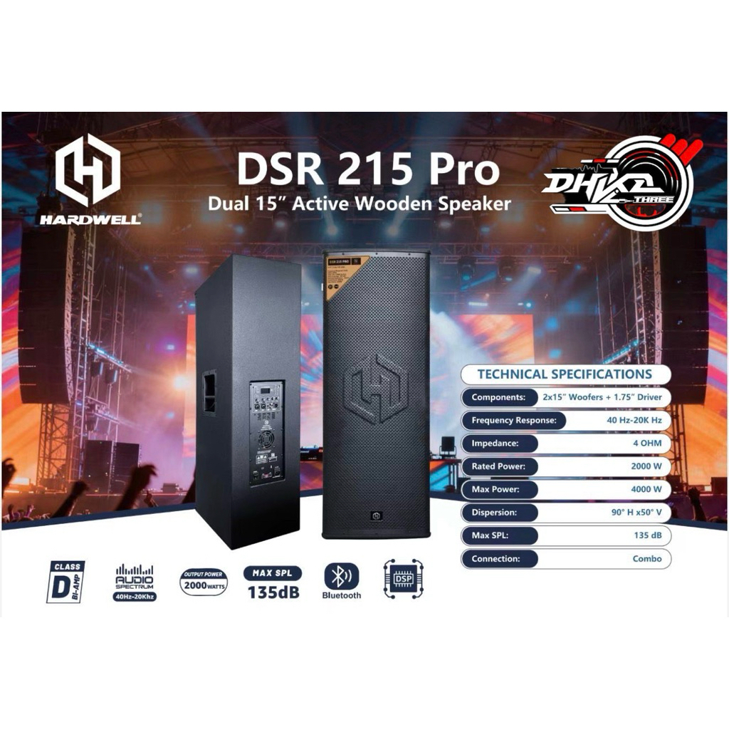 SPEAKER AKTIF SR MONITOR HARDWELL DSR 215 PRO / Speaker Aktif Monitor Hardwell Dsr 215 Pro Original 