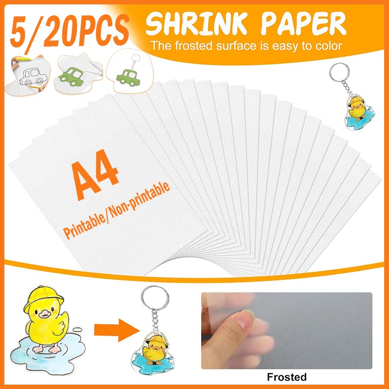 20pcs PRINTABLE Heat Shrink Plastic Shrink Paper Printable  DIY Keychain Set Shrinky Dink Heat Shrin