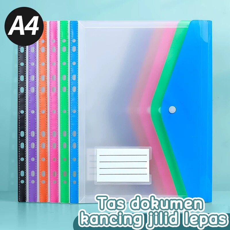 (COD)Map Dokumen A4 Lubang Binder 11 Hole Plastik Transparan Folder/Transparent Plastic Information 