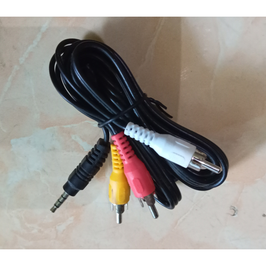 Kabel RCA Audio Video AV Jack 3.5mm to RCA 3 Female Cable Video-s