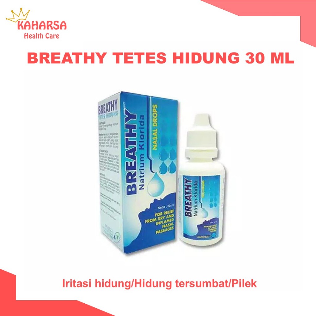 BREATHY TETES HIDUNG 30 ML/Iritasi hidung/Hidung tersumbat/Pilek