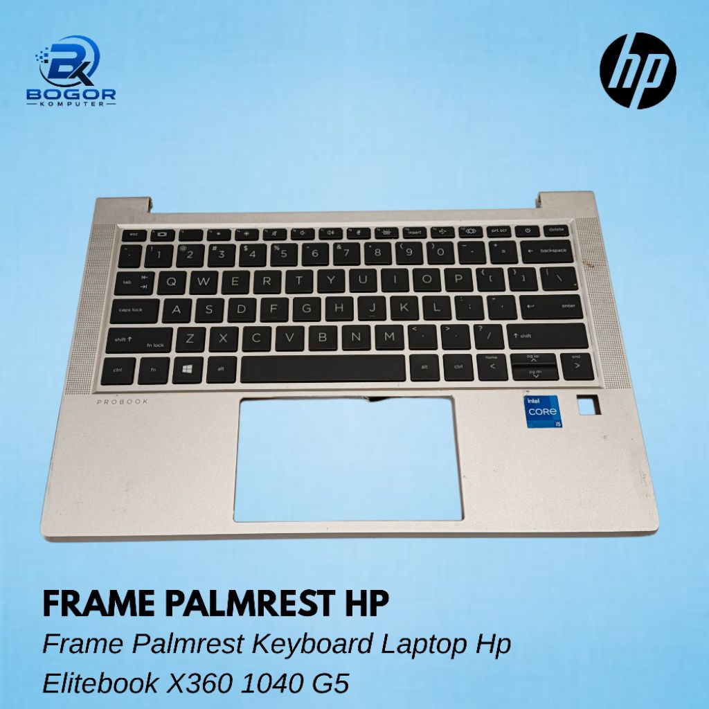 Frame Palmrest Keyboard HP EliteBook x360 1040 G5 Silver Original Bekas