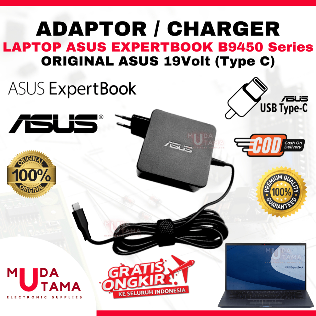 Adaptor Charger Laptop ASUS Expertbook B9450 Series USB Type C - Adaptor Laptop ASUS Expertbook B945