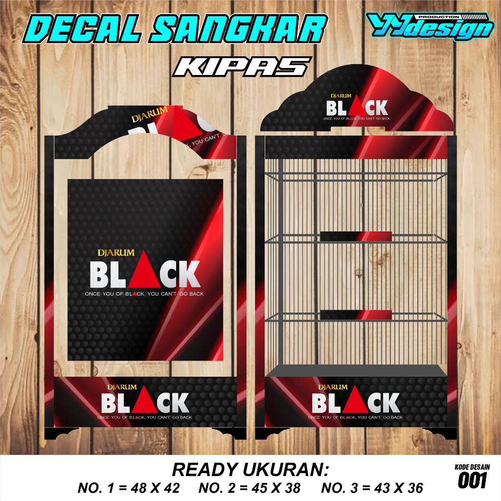 Stiker Decal Sangkar Burung Model Terbaru motif djarum black