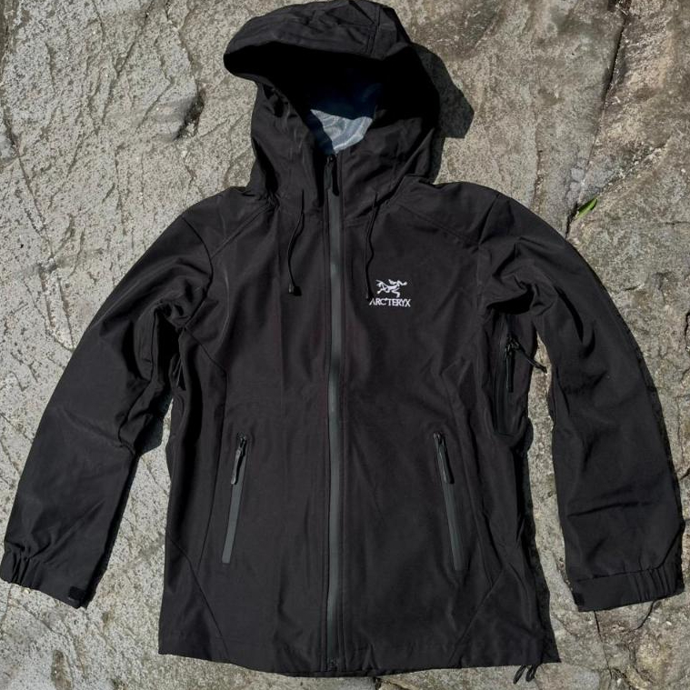 Arc'teryx Gore Tex Jacket Waterproof Windproof Outdoor Hiking Trekking Mountain Shell Black