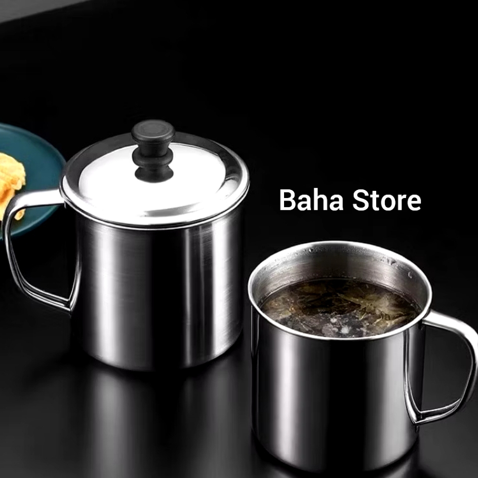 Mug Ganom Stainless Steel Tebal Cangkir Gelas Mug Teh Kopi Stainless 9 cm
