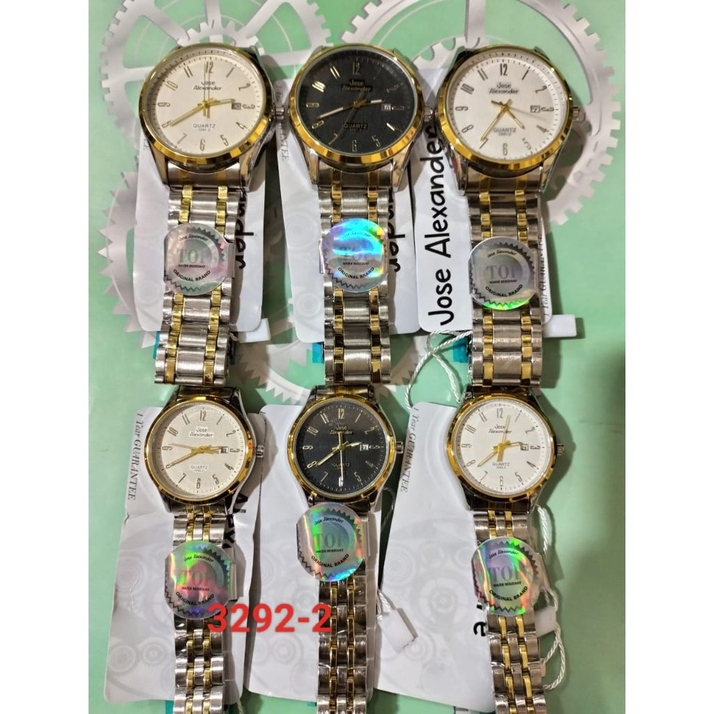 Jam Tangan Jose Alexander Kombi Gold, Water Resistent, Motif Rigi, Tanggal Aktif
