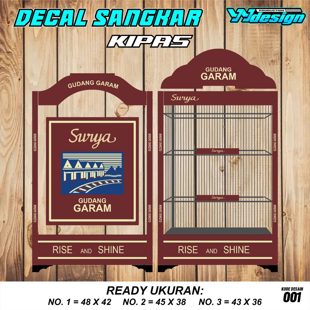 Stiker Decal Sangkar Burung Model Terbaru motif surya gudang garam