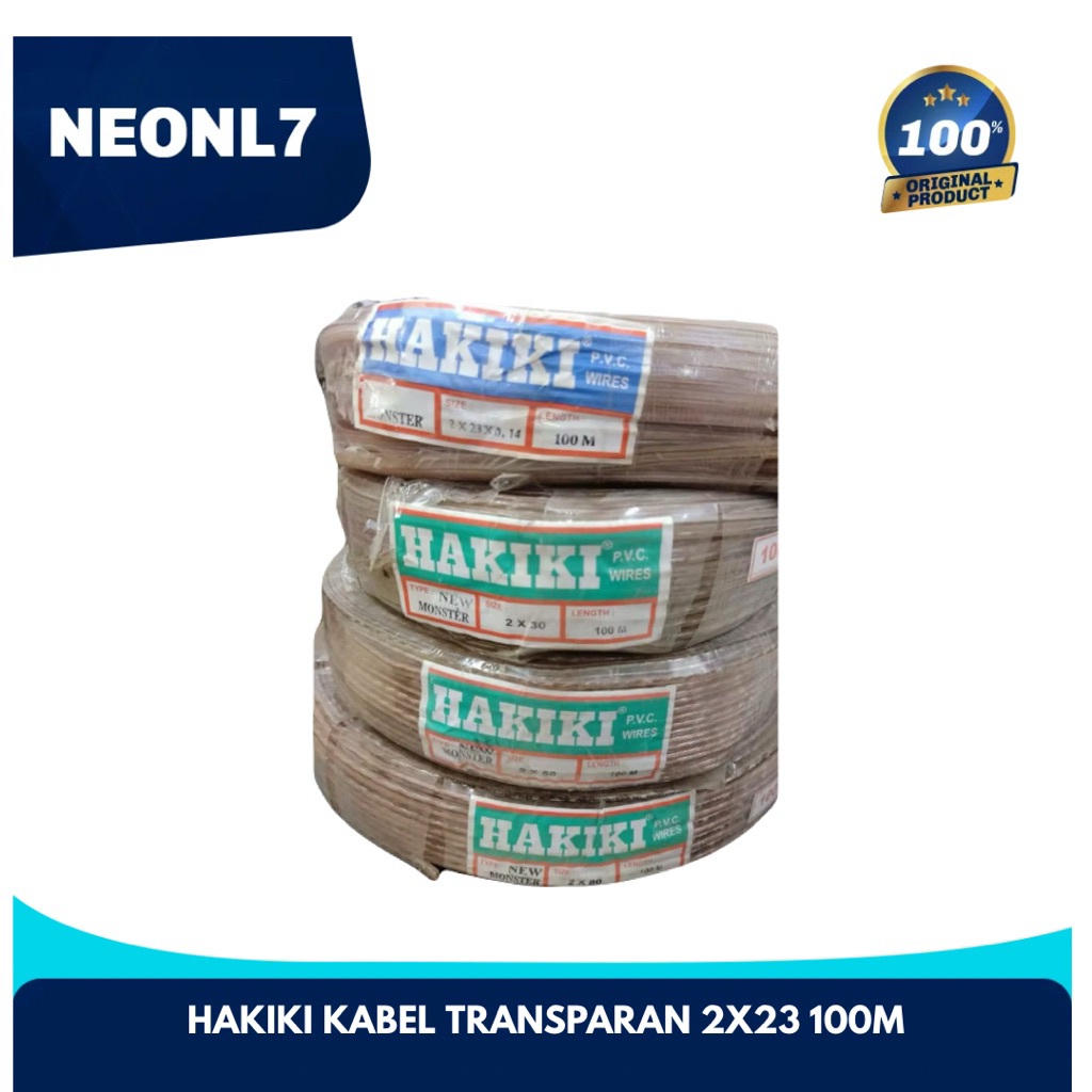 HAKIKI KABEL TRANSPARAN 2X23 PANJANG 100M SNI