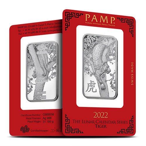 Perak Batangan Pamp Suisse Lunar Tiger 1 oz
