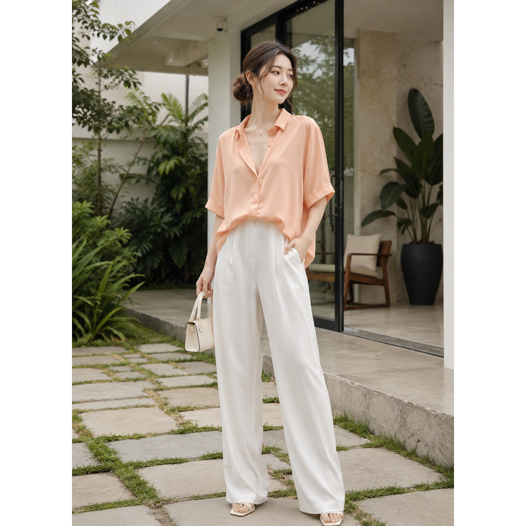 baju kemeja transparan premium (free inner putih)