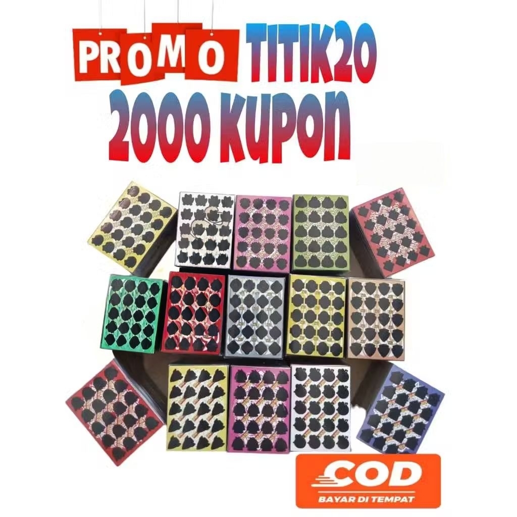 Gosok Bom 20 Titik Isi 2.000 Pcs Sudah terpotong rapih blakang blok hitam kualitas terbaik Mainan an