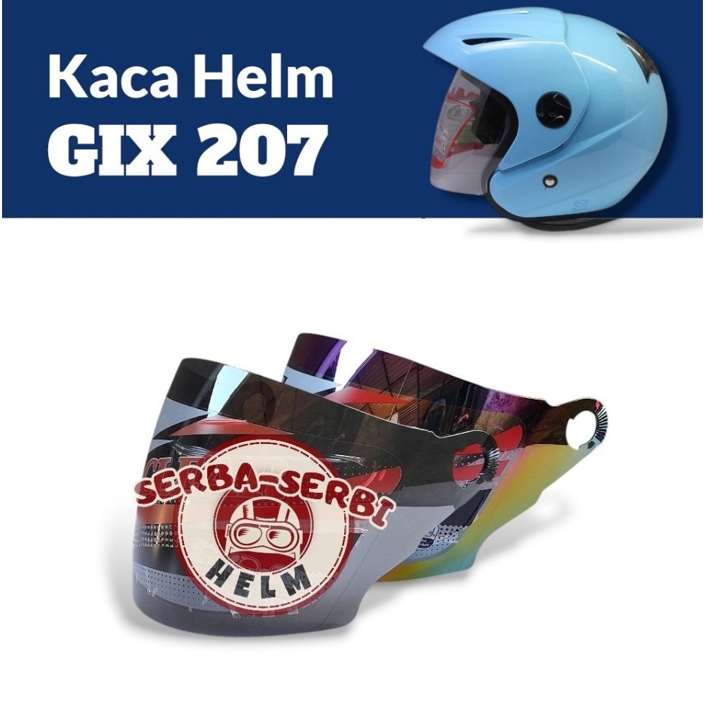 Kaca Helm GIX 207 Visor Helmet Gix 207 Bening Hitam Pelangi Silver | SerbaSerbiHelm