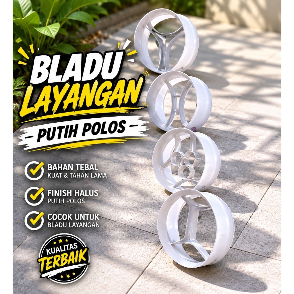 GROSIR BLADU LAYANGAN PUTIH POLOS