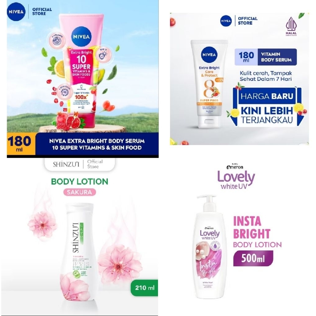 Handbody Nivea Extra bright C& E  Vitamin 180 ml