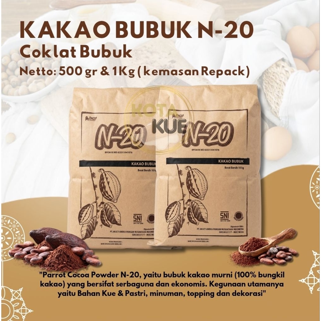 Cocoa Powder / Coklat Bubuk N20 1 kg, 500gr_ Kemasan_Repack