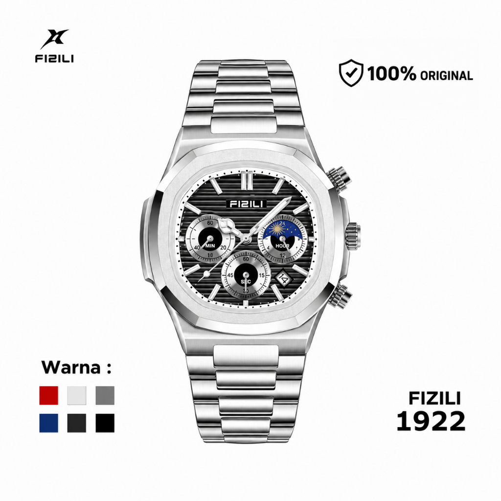 FIZILI Jam Tangan Pria Analog Luminos Fizili 1922 Stainless Strap Water Resist 3 atm