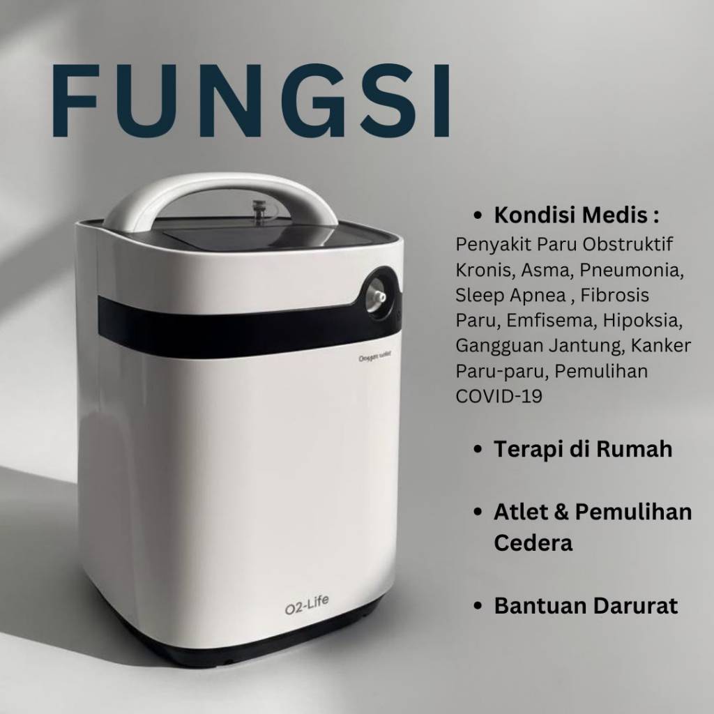 O2-Life Oxygen Concentrator Mesin Oksigen Pengganti Tabung