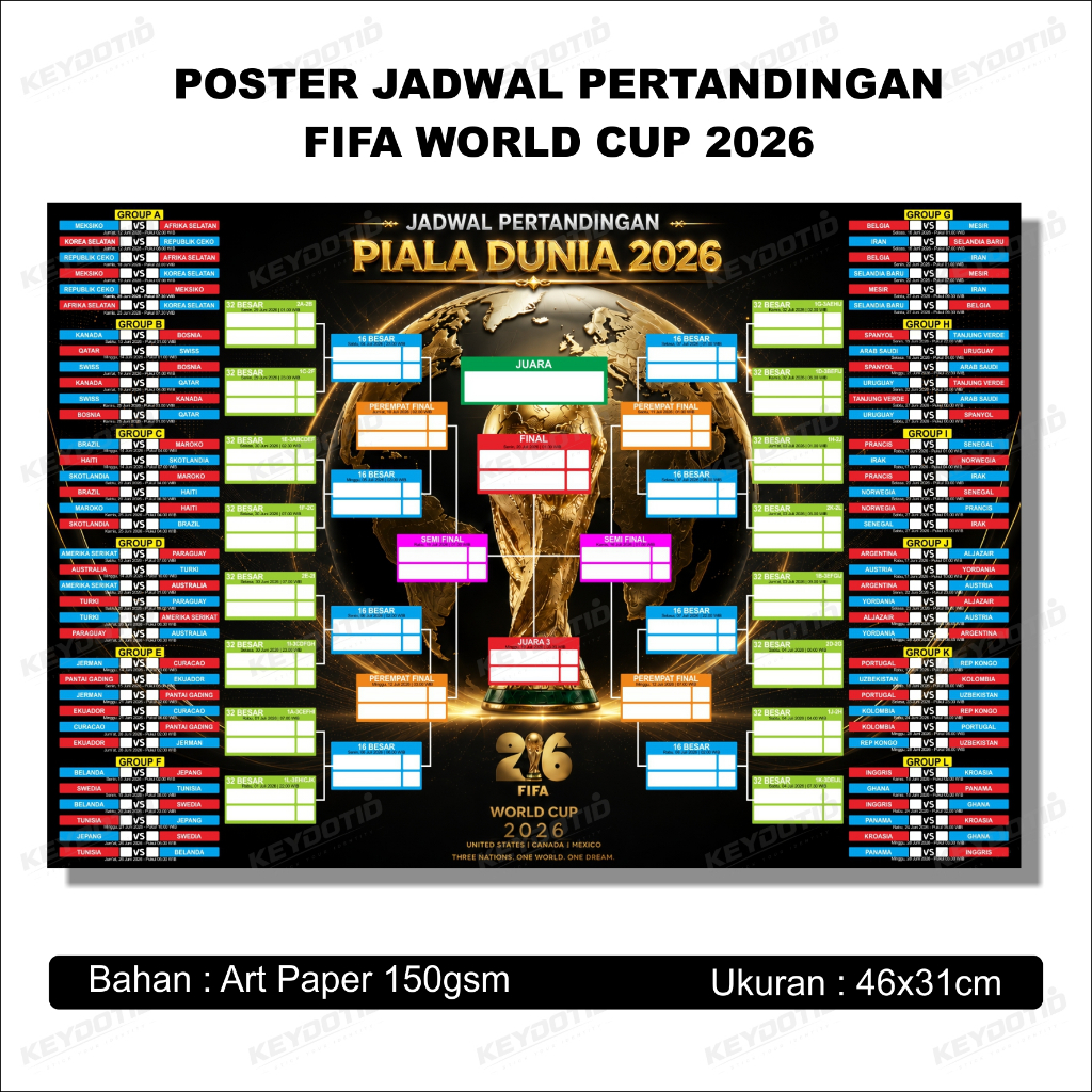 POSTER JADWAL PIALA DUNIA FIFA WORLD CUP 2026