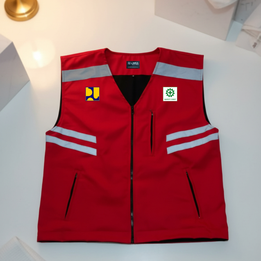 Rompi Safety Konstruksi PU | Rompi Tambang | Vest Rompi Kerja | Rompi Safety Sipil PUPR