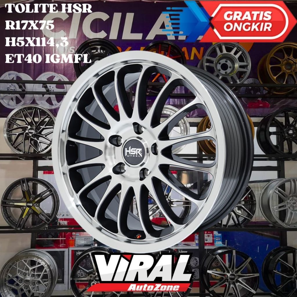 Velg Mobil Ring 17 HSR BORUTO R17 LEBAR 7,5, Innova  , Xtrail , Rush , Outlander