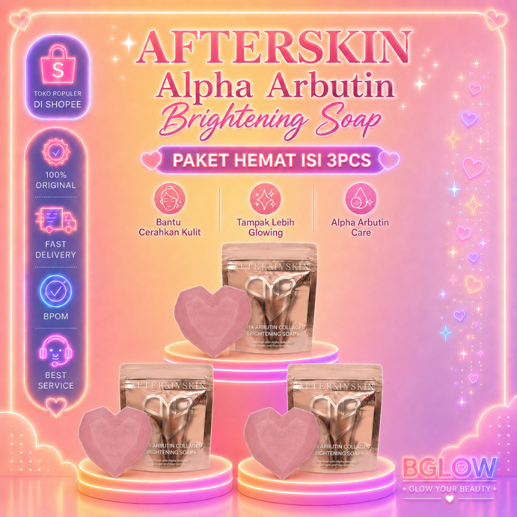 (ISI 3 PCS) AfterMySkin Alpha Arbutin Collagen Brightenig Soap after my skin afterskin BGLOW BEAUTYG