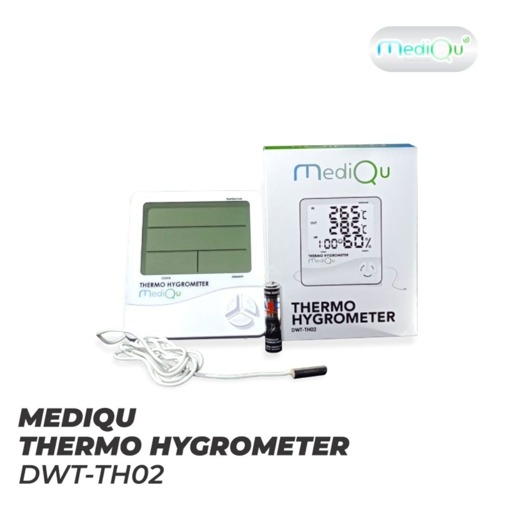 MediQu Thermo Higrometer 02/Higrometer/Higrometer Jam Digital