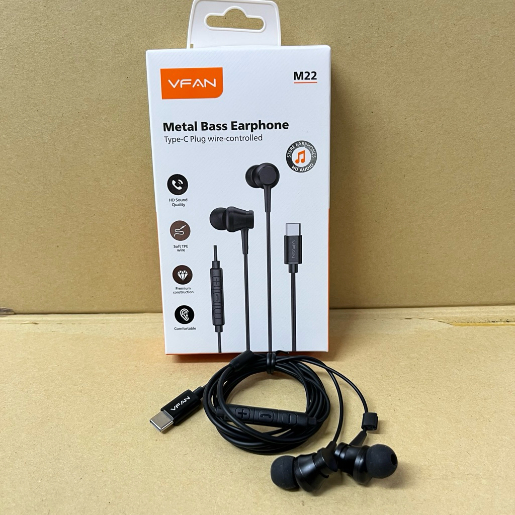 VFAN M20 || M22 Headset Hensfree Tipe C Stereo Earphone USB-C Digital Chip Tuning VFAN M20 || M22