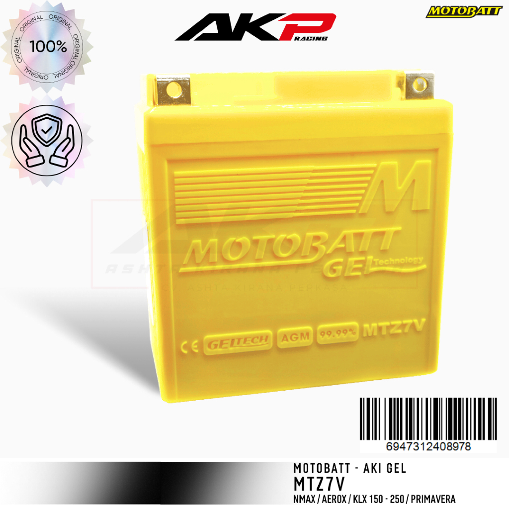 MOTOBATT MTZ7V 7Ah Aki Nmax Aerox Sprint KLX 7 Ampere Original