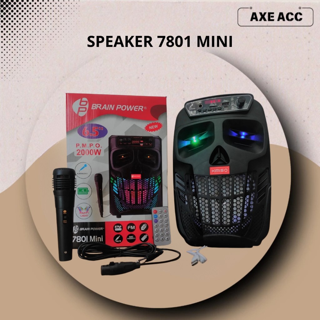 Speaker Bluetooth Portabel 7801 Mini 6.5 Inch Brain Power