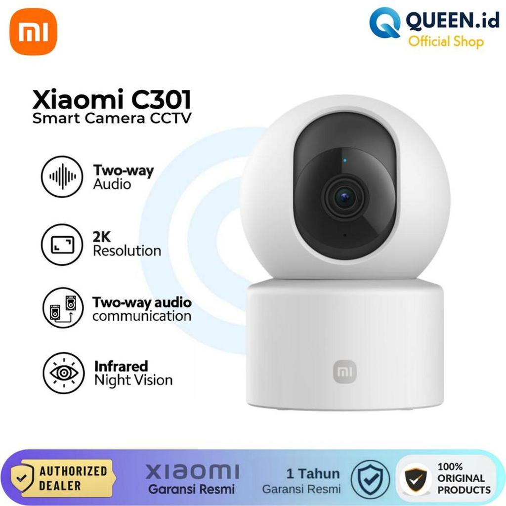 Xiaomi Mi C301 Smart Camera IP WiFi CCTV 2K 3MP Ultra-Clear HD Ai Rotasi 360 Kamera Home indoor