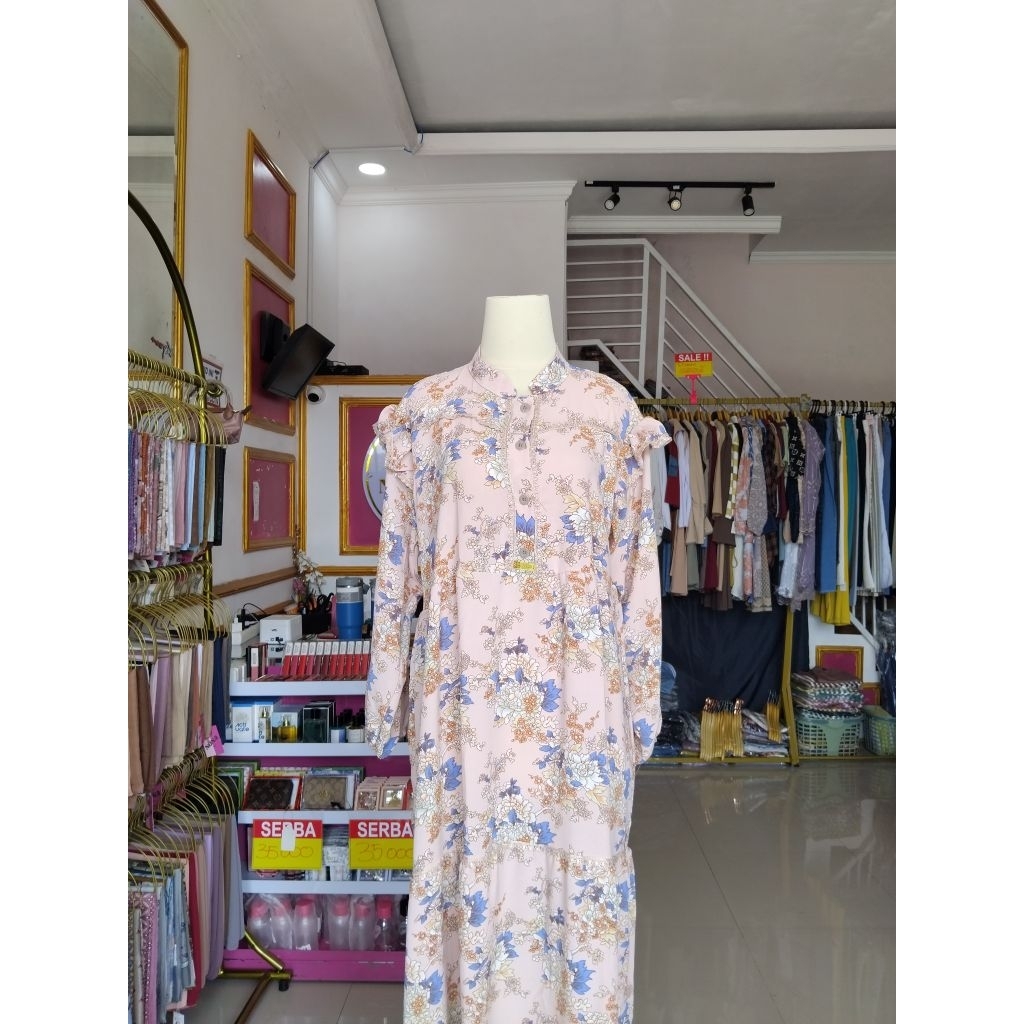 Gamis butik import gamis renda bunga premium