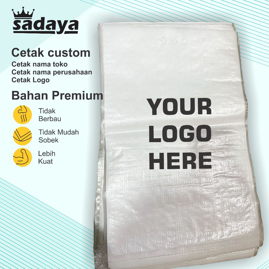 Karung Laminasi 45x75 cm Sablon Karung Laminasi 25kg Sablon Karung Beras Karung Pupuk Karung Tepung