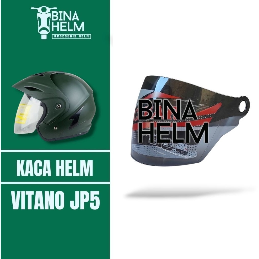 BINAHELM Kaca Helm VITANO JP5 Visor Helmey Vitano Jp5 Warna Bening Hitam Pelangi