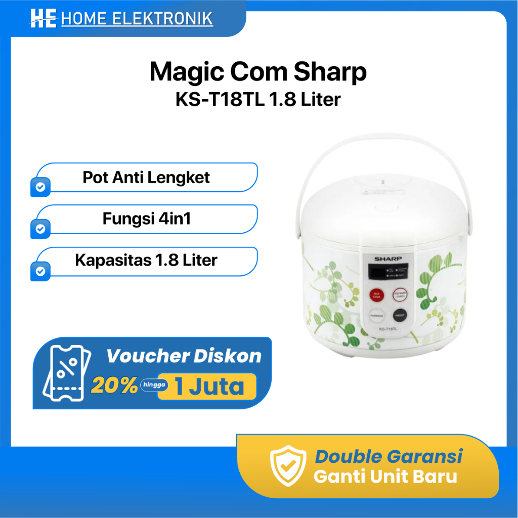 Magic com Sharp / Rice Cooker KS-T18TL  1.8 L Garansi Resmi