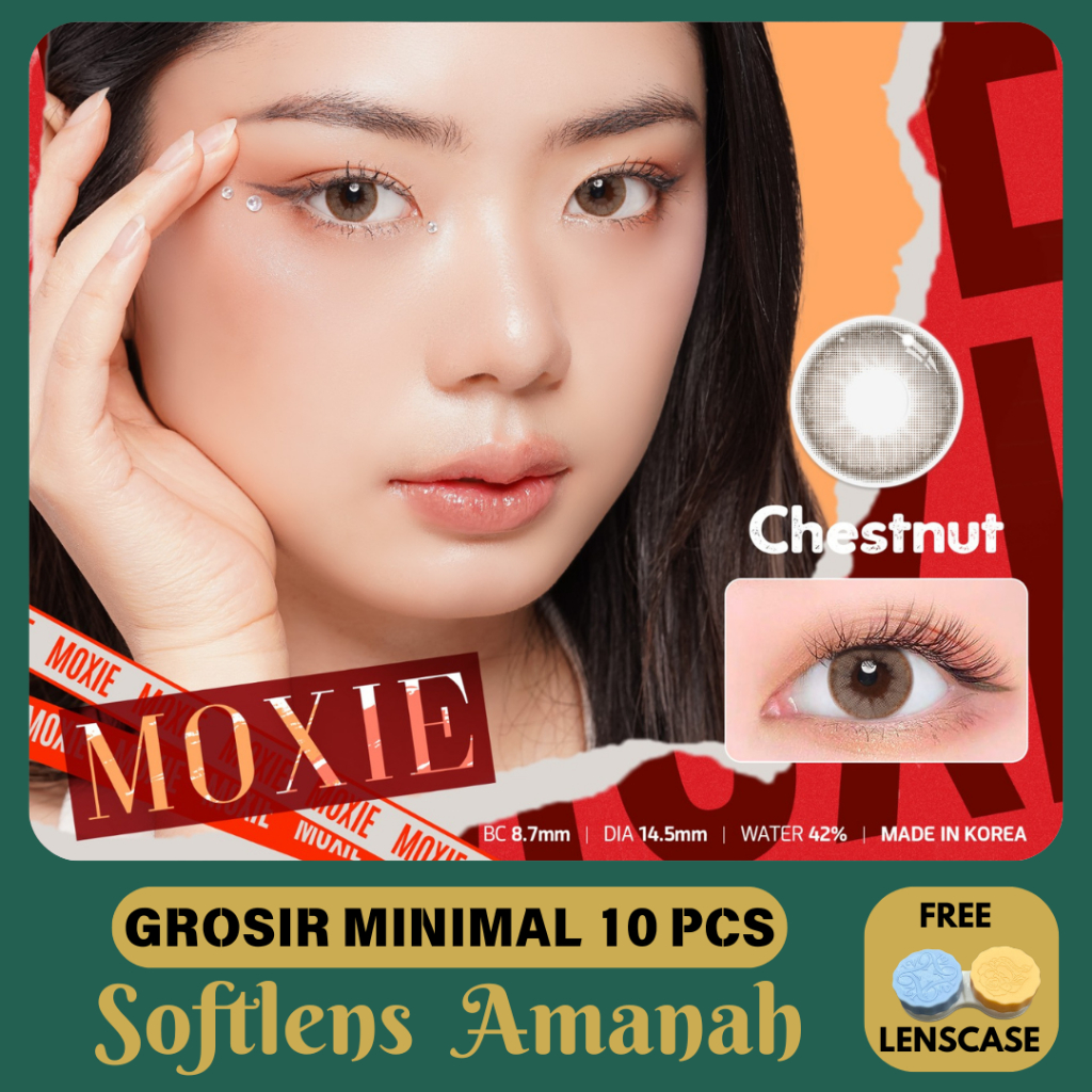-GROSIR NORMAL- TERMURAH SOFTLENS MOXIE 14,5MM NORMAL X2 EXOTICON – DOVE GREY JADE GREY CHESTNUT BRO