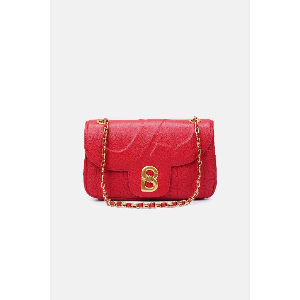 Aluna Leather Flap Bag Medium - Red