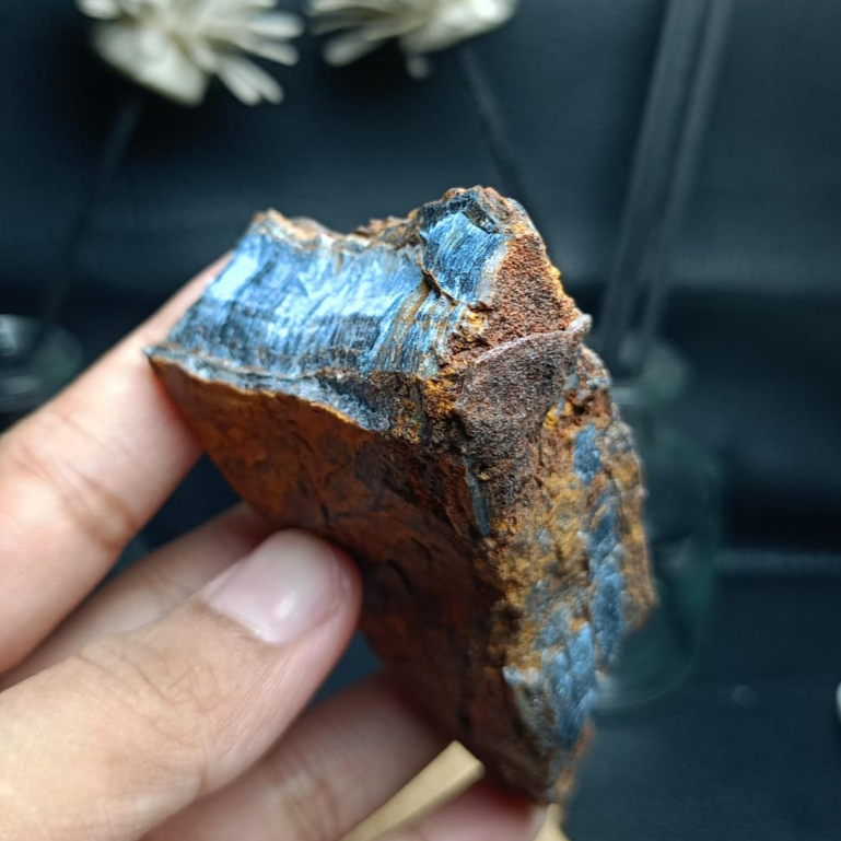 Batu Natural Rough Blue Tiger Eye (1) Batu Asli Alam