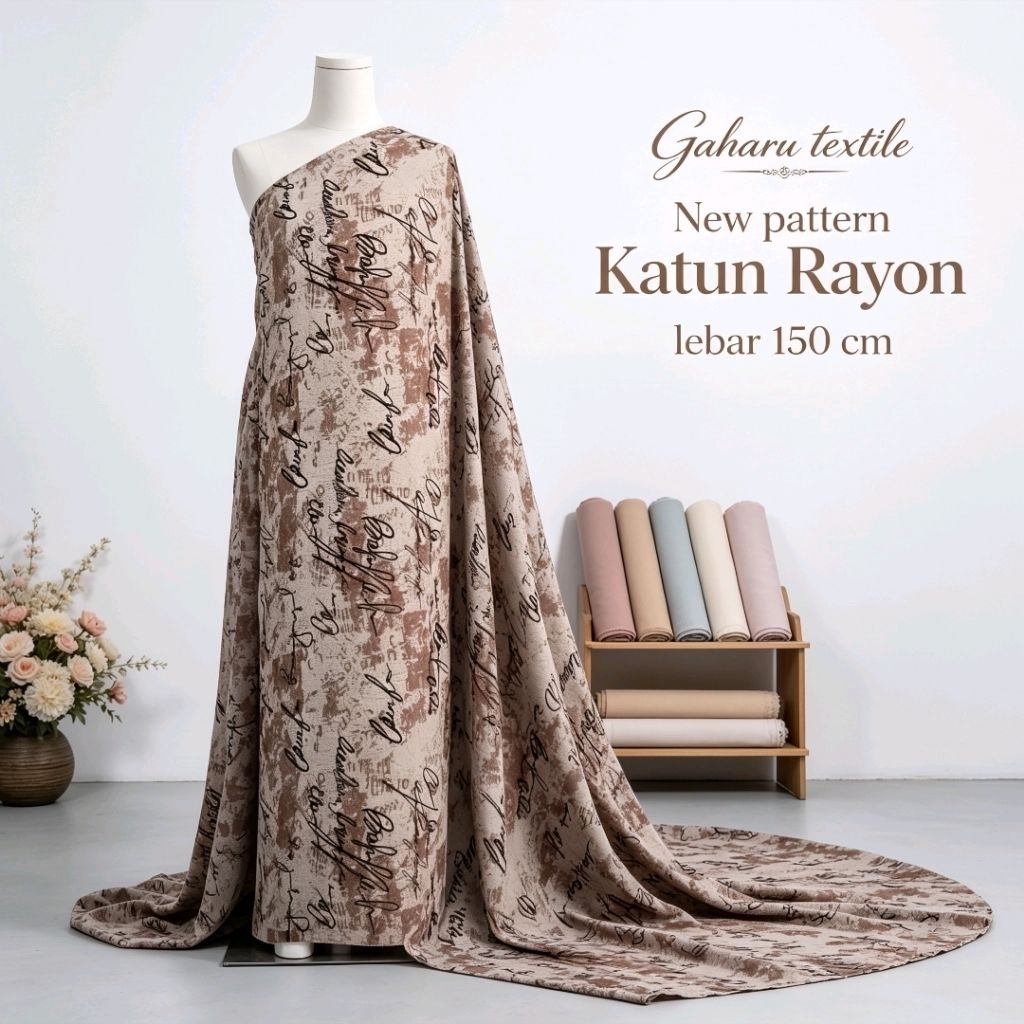 bahan katun rayon viscose premium - rayon viscose motif - rayon viscose meteran (CTK)