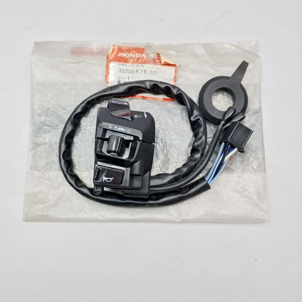 HOLDER KIRI SAKLAR SWITCH SEIN KLAKSON DIMER LAMPU MEGAPRO MONOSHOCK ORIGINAL ASLI 35200-KYE-901