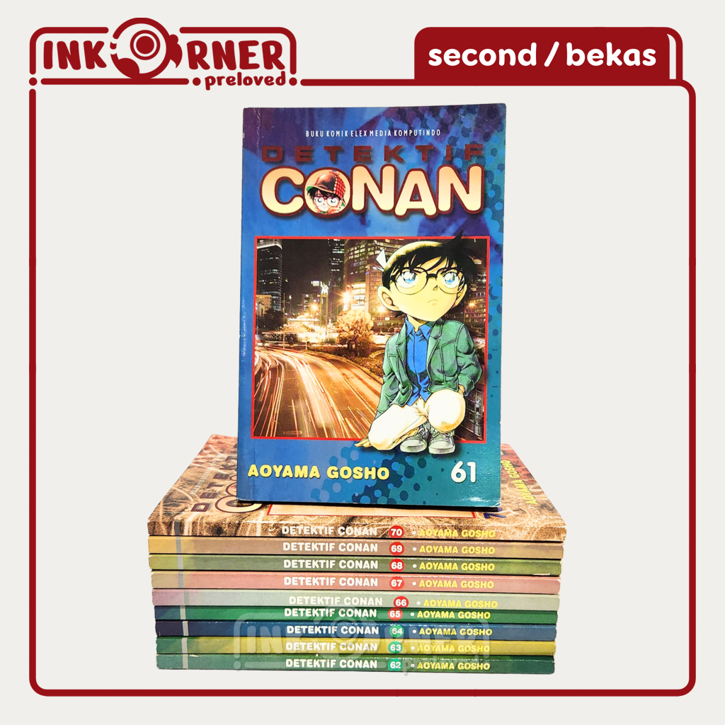 Komik Detektif Conan Vol 61-70 Original Set Lengkap Manga Bekas Preloved