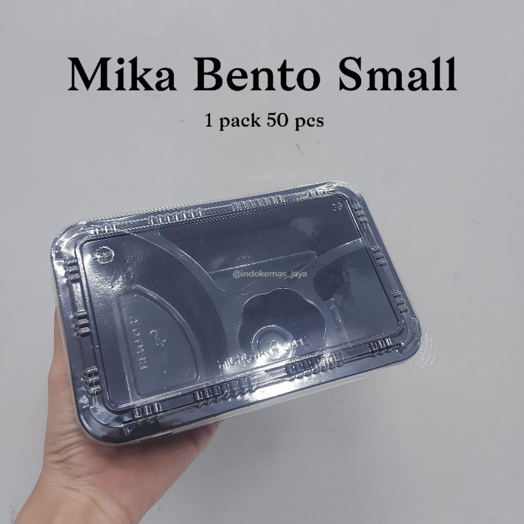 [ 50 pcs ] Mika Bento Small/ Tempat Makan Bahan Mika/ Mika Sekat Kecil dan tutup/ Mika Bento/ Mika T