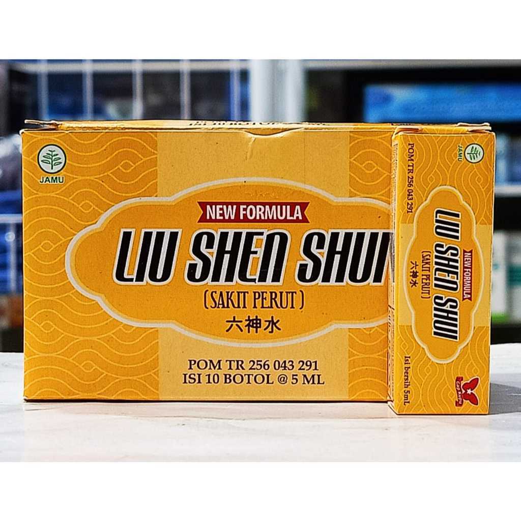LIU SHEN SHUI (1 KOTAK ISI @10 BOTOL/@5ML) - MEREDAKAN SAKIT PERUT, PERUT KEMBUNG, MUAL DAN MUNTAH