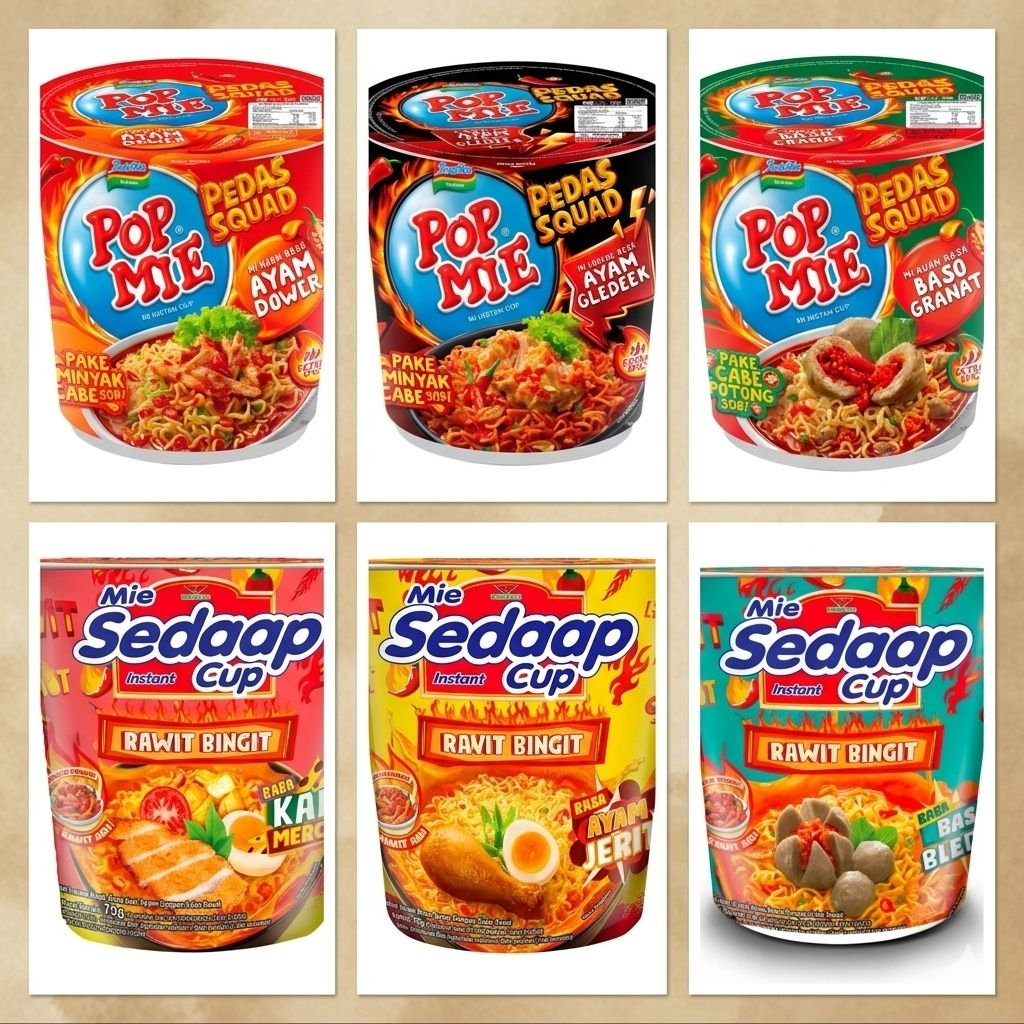 Pop mie dan mie sedap cup all variant (murah meriah)