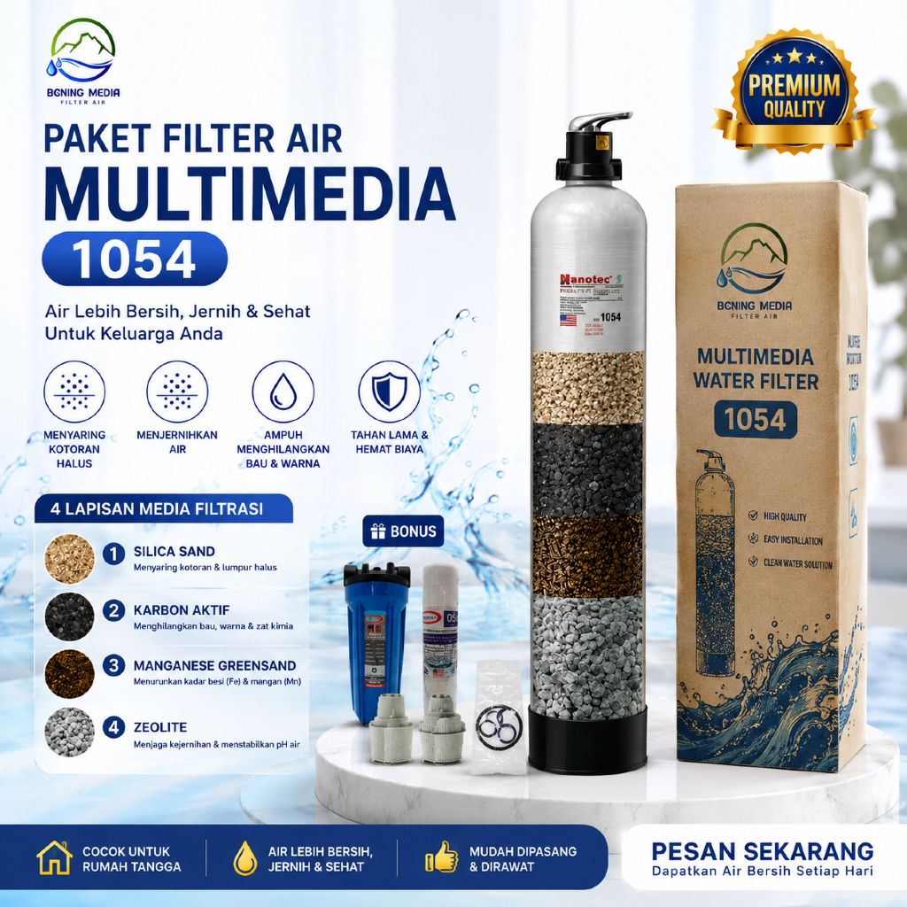 PAKET FILTER AIR SUMUR - FILTER AIR SUMUR BOR MULTIMEDIA FILTER FRP 1054 - FILTER AIR PDAM - FILTER