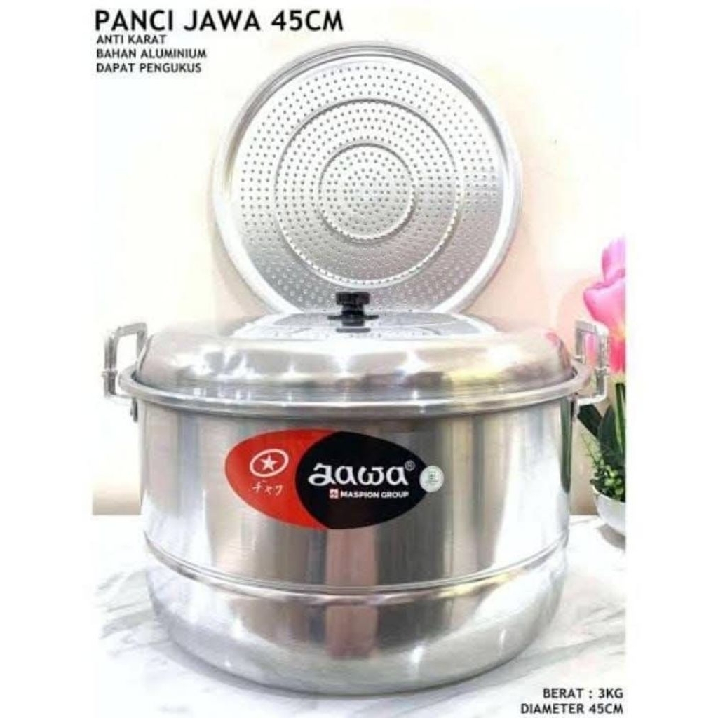 Panci Besar Kuah Rebus 45CM Aluminium Jawa Maspion / Global Eagle Panci Jumbo Masak Sayur Sop Rebus 