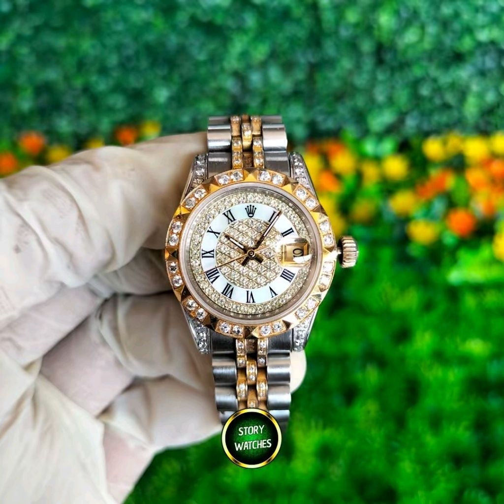 Submariner Diamond Gold Silver Automatic Jam Tangan Wanita Cewek Ladies