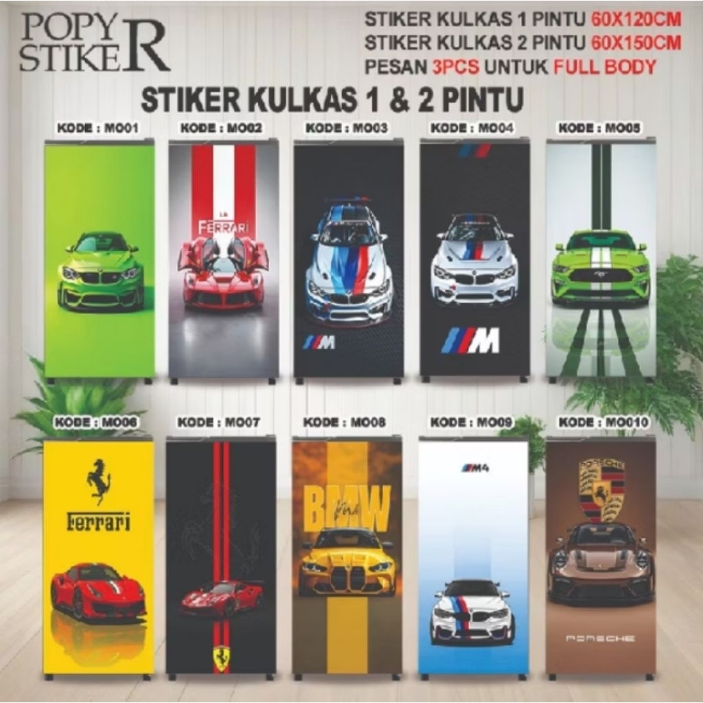 STIKER KULKAS 1 PINTU & STIKER KULKAS 2 PINTU