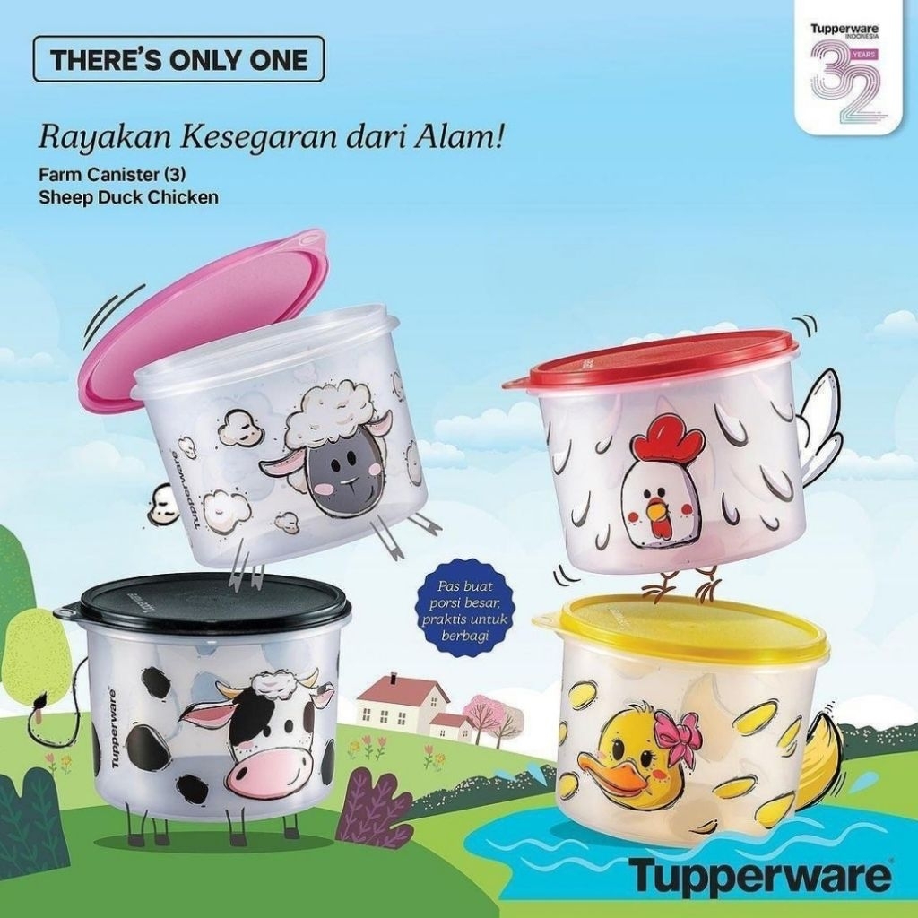 Farm Canister/ Texture Canister 2,4L dan 1,7L Tupperware