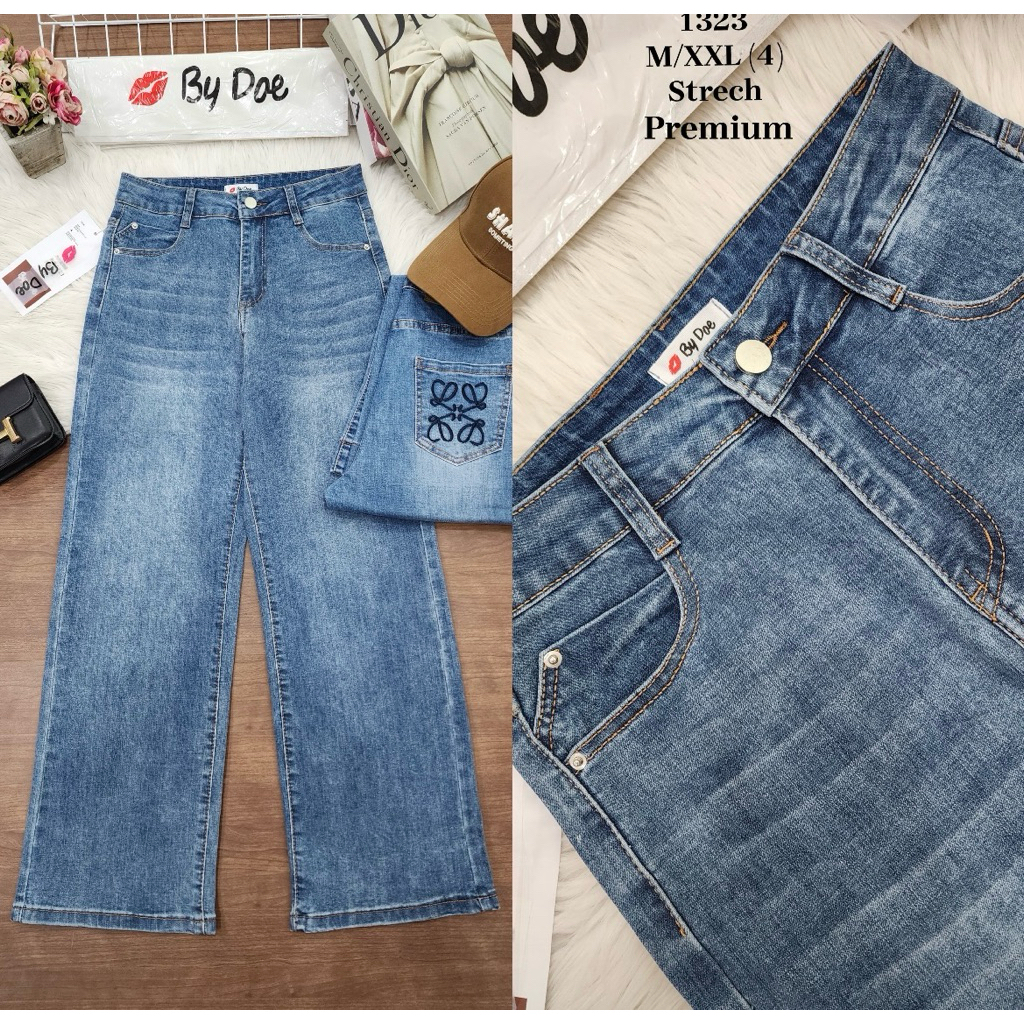 jeans lurus bordir by.Doe